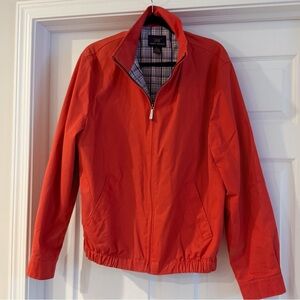 Brooks Brothers 346 Men’s Salmon Cotton Zip Jacket Plaid Lined Size L
